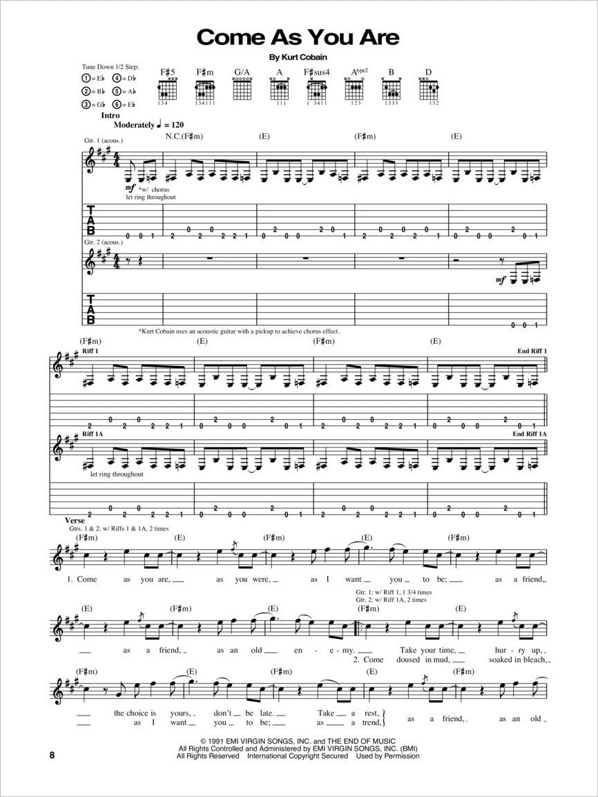 Nirvana Guitar Chords
