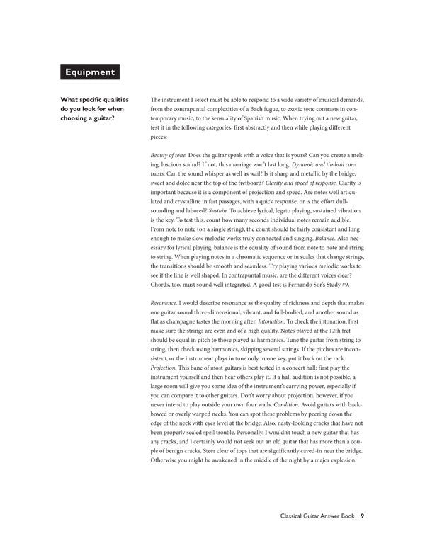 Classical Guitar Answer Book