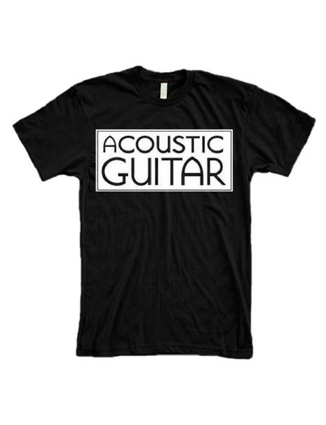 Acoustic Guitar T Shirt, Black - Main Image